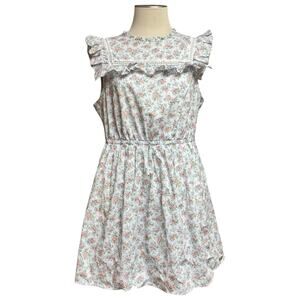 J.Crew Liberty Fabric Winding Roses Sleeveless Dress Blue White Stripe Large